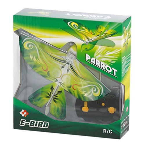 MUKIKIM eBird Green Parrot - Flying RC Bird Drone Toy for Kids. Indoor/Outdoor Remote Control Bionic Flapping Wings Bird Helicopter. USB Recharging. - Image 4