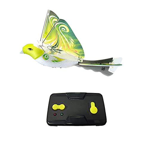 MUKIKIM eBird Green Parrot - Flying RC Bird Drone Toy for Kids. Indoor/Outdoor Remote Control Bionic Flapping Wings Bird Helicopter. USB Recharging. - Image 5