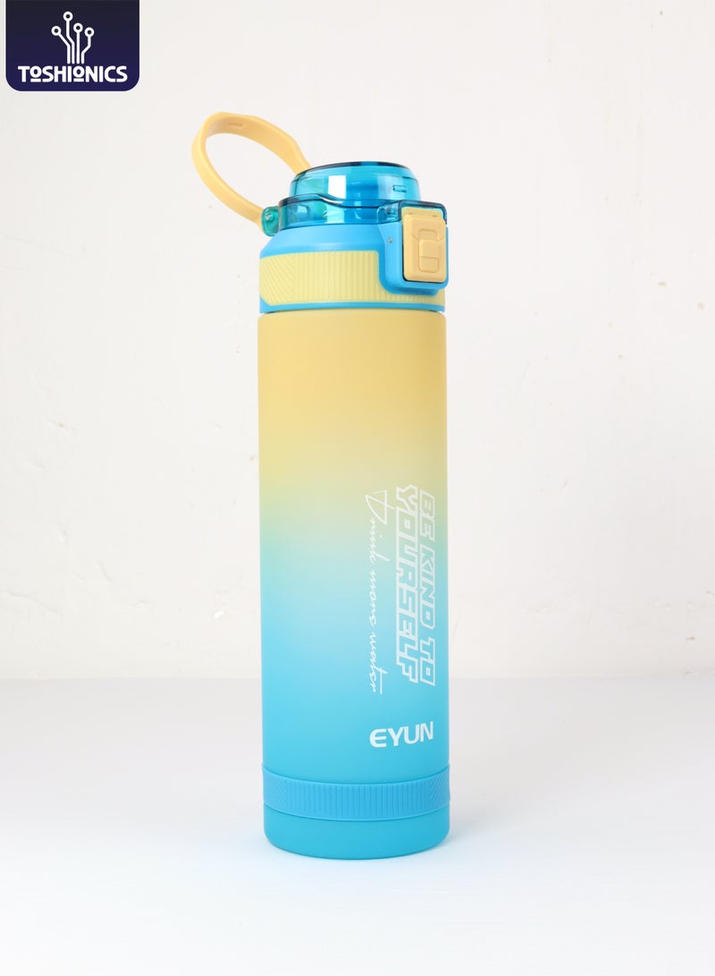توشيونيكس زجاجة مياه شرب رياضية سعة 900 مل مع مزلاج آمن وغطاء قابل للقفل بلمسة واحدة ومقبض حمل على الغطاء - خالية من مادة BPA، غطاء مانع للتسرب، صديقة للبيئة، بلاستيك، كوب مياه قابل لإعادة الاستخدام للبالغين والأطفال في المدرسة والمكتب والترطيب اليومي والصالة الرياضية واللياقة البدنية والأنشطة الخارجية والرياضة والسفر، زجاجة سعة 30 أونصة - Image 1