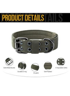 OneTigris OneTigris Military Adjustable Dog Collar with Metal D Ring & Buckle 2 Sizes (Ranger Green, M)  - Image 4