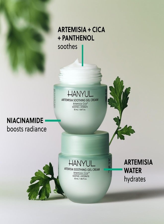 Hanyul Artemisia Soothing Gel Cream Moisturizer with Centella Asiatica and Niacinamide | Calming, Cooling, Hydrating, Vegan, Non-Comedogenic, Suitable for Sensitive & Acne-Prone Skin, 1.86 fl. oz. - Image 2