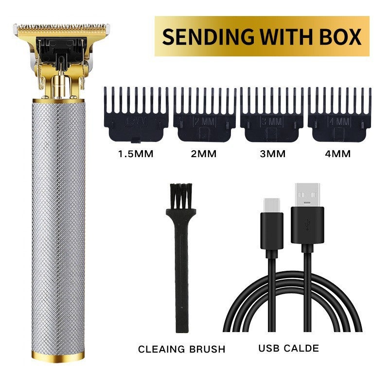 Carving T9 Electric Clippers Usb Direct Charging Household Electric Hair Clipper Oil Head Bald Head Artifact Shaver - Image 1