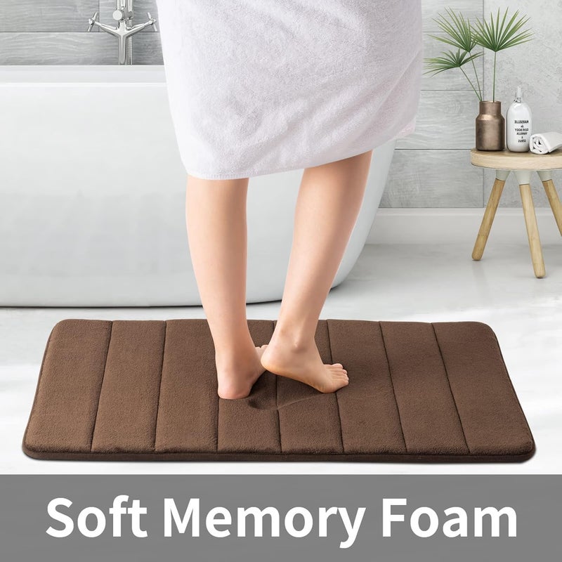 JOLYMIT 40 X 60 Cm Rectangular Water Absorbent Bathroom Door Mats Big Size Anti Slip Water Soaking Bath Mat for Rug Carpet Soft Comfortable to Wash 1 Pcs 40 X 60 CmCoffee - Image 3