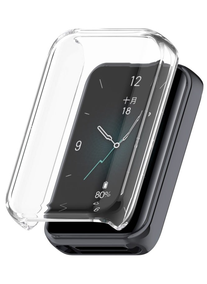 Compatible with Huawei Band 9 Protective Case Cover, Full Coverage TPU Protective Case Cover Shell Compatible with Huawei Band 9(Clear)