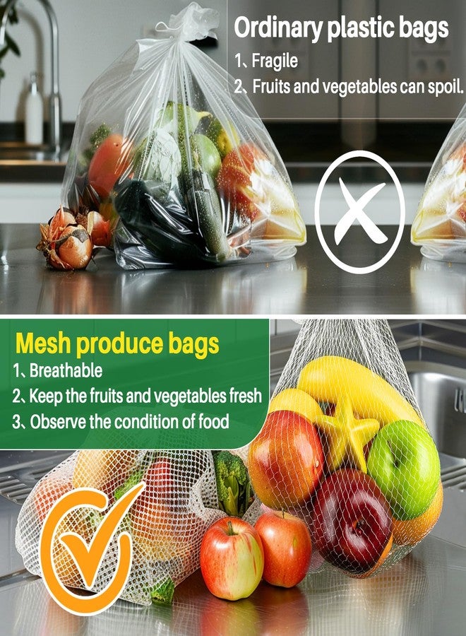 RAINFLOW Mesh Produce Bags - 20Inch Mesh Vegetable Bags Onion Storage Bag Net with Loop-Style Closures,Seafood Boil Bag,Storage Fruits Seafood and Other Agricultural Products(50PCS) - Image 4