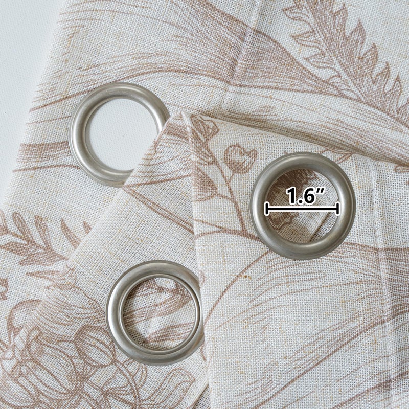 MEETSKY Floral Curtains 84 inches Long - Linen Curtain for Living Room Bedroom Farmhouse Vintage Botanical Patterned Drapes Light Filtering Privacy Protect Window Treatment, 52" Wide, Brown, 2 Panels - Image 3
