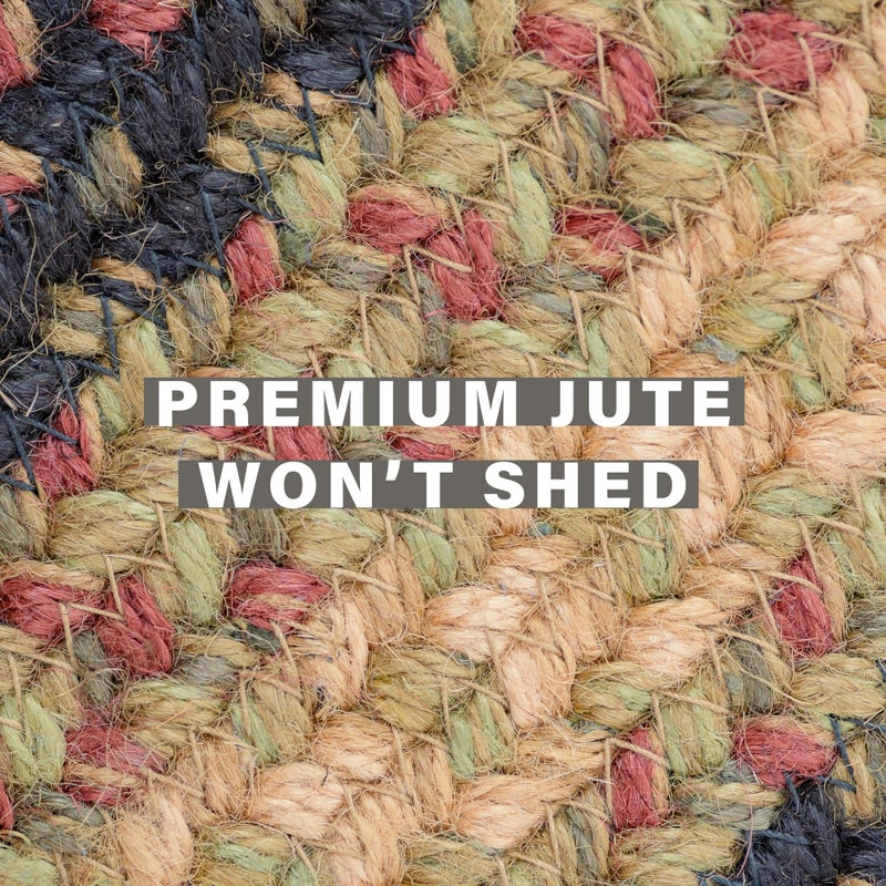 Homespice Highland Small Braided Rug 20x30 - A Multicolor Jute Kitchen Rug for Country Decor - Image 4