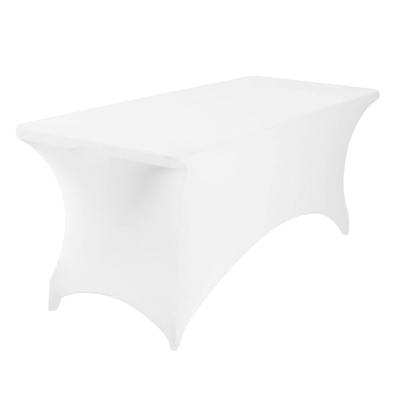 eccwai Spandex 6ft Waterproof Table Cover for Party Wedding  Banquet  and Events(White) - Image 3