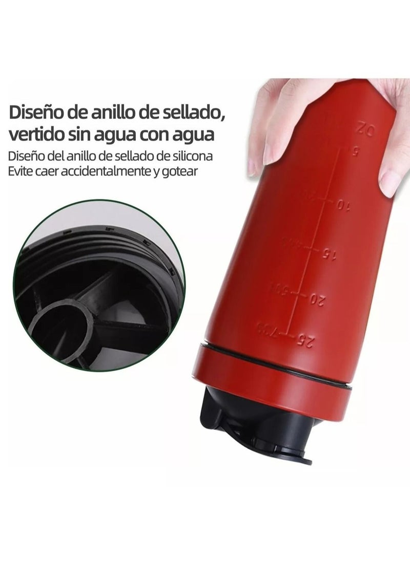 Gonice - Shaker Bottle with Wire Whisk, Protein Shaker Bottle for Protein Mixes, Stainless Steel Shaker Bottle, Metal Shaker Bottle,Large Shaker Bottle (750ml). - Image 1