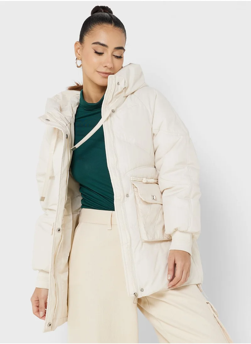 Ginger Puffer Jacket With Zipper