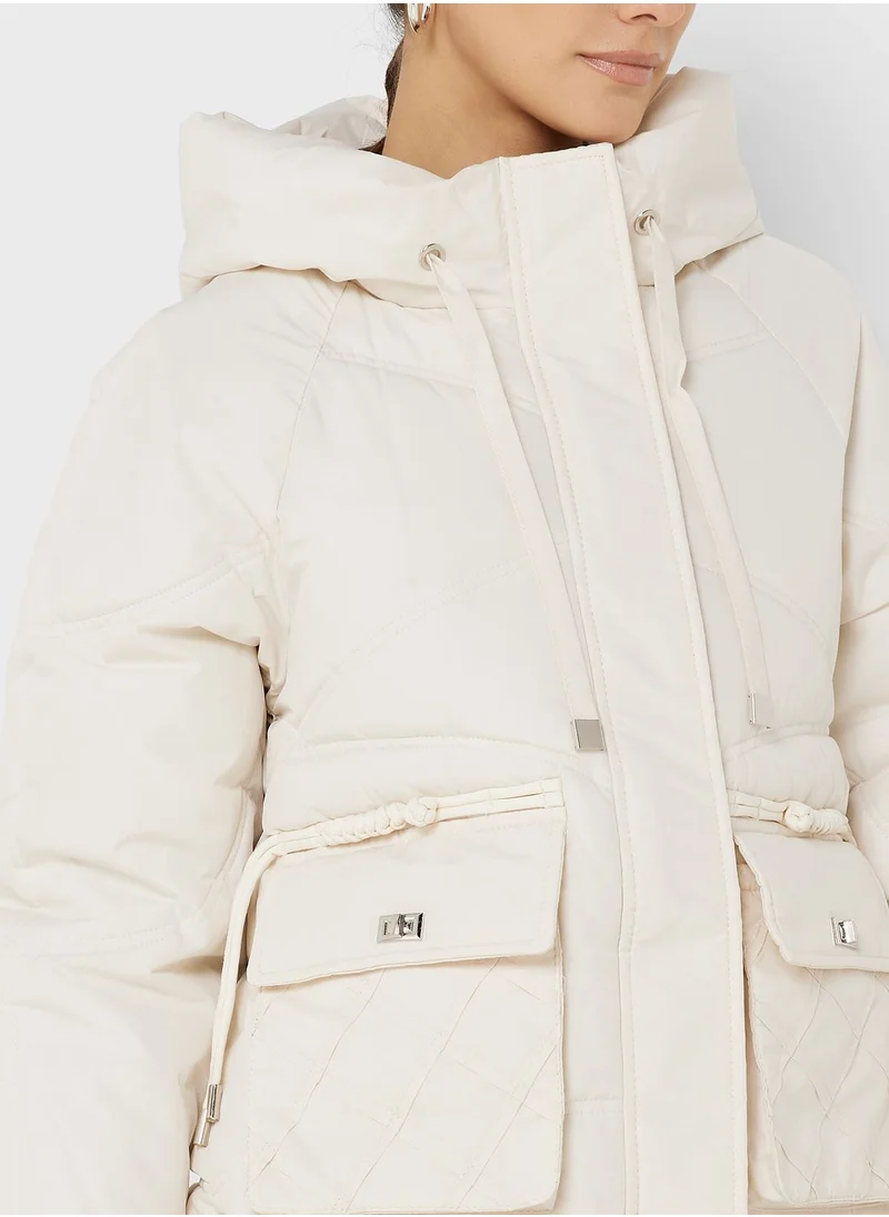 Ginger Puffer Jacket With Zipper