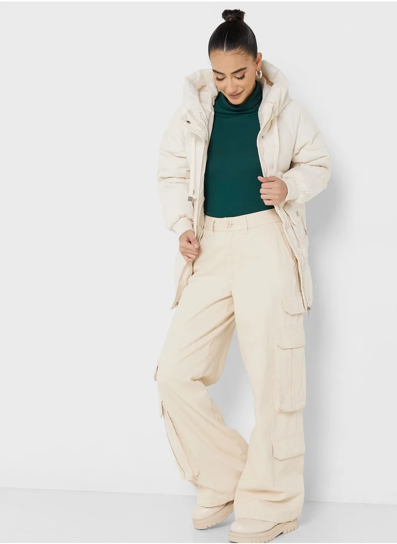 Ginger Puffer Jacket With Zipper
