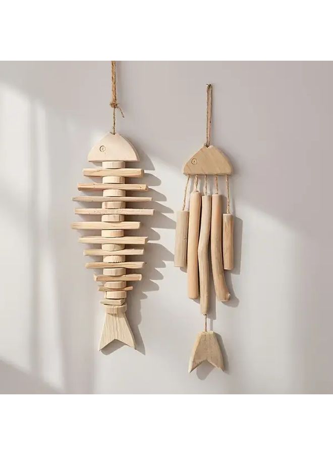 Decorative Wooden Fish Wall Hanging Nautical Style Home Wall Decoration - Image 3