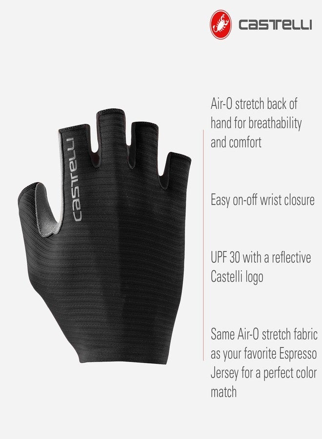 CASTELLI Men’s Espresso Glove, Short-Finger Cycling Gloves with Padding & UPF Protection for Road & Gravel Biking - Light Black - Medium - Image 2
