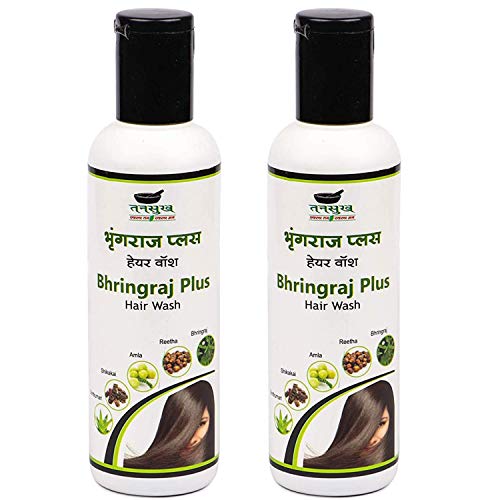 Tansukh Bhringraj Plus Hair Shampoo - Pack of 2 (200ml Each) Bringha Supports in Hair Growth & Scalp Health | Helps in Reducing Hair Fall & Nourishes Hair Roots - Image 1