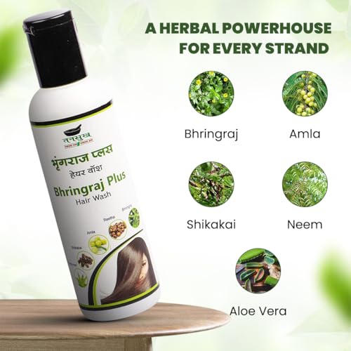 Tansukh Bhringraj Plus Hair Shampoo - Pack of 2 (200ml Each) Bringha Supports in Hair Growth & Scalp Health | Helps in Reducing Hair Fall & Nourishes Hair Roots - Image 4