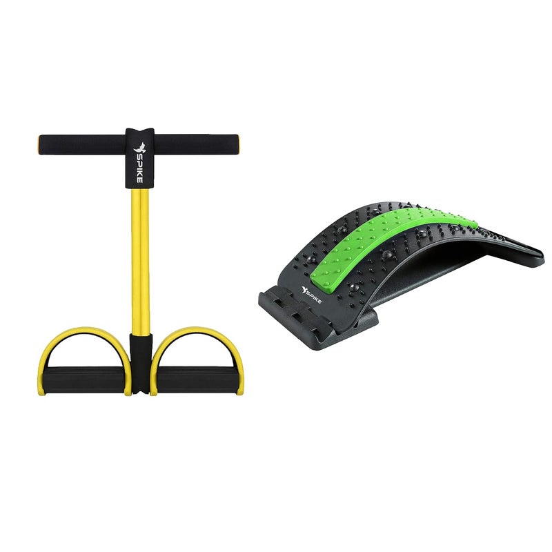 Spike Back Stretcher And Tummy Trimmer Combo With Magnetic Acupressure Points For Spinal Pain Relief Back Pain Relief Multi-Level Lumbar Region Back Support For men & women - Image 1