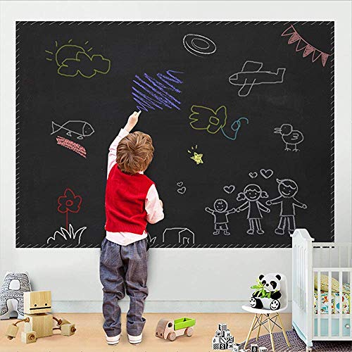House of Quirk Blackboard Sticker Wall Decal, Self-Adhesive Black Board Peel Stick Paper Vinyl Wall Sticker Removable Decal Chalkboard for School,Office,Home,Kids Drawing (45 X 200 Cm) - Image 4