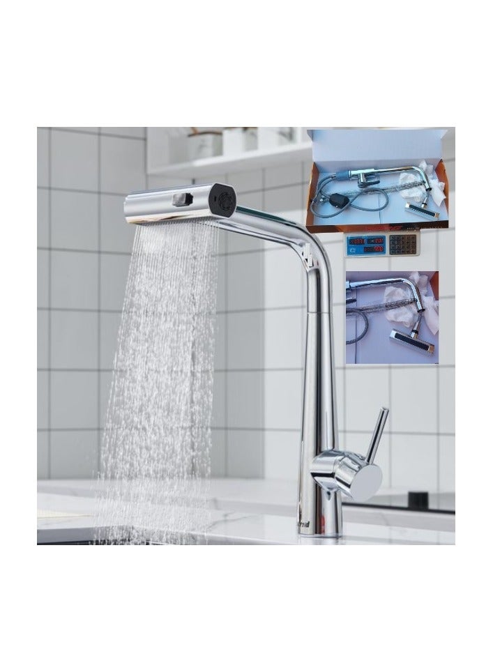 Brass Bathroom Sink Mixer - 2K Multi-Angle Spray with Foam Spray Mode, Push Mode - Image 1