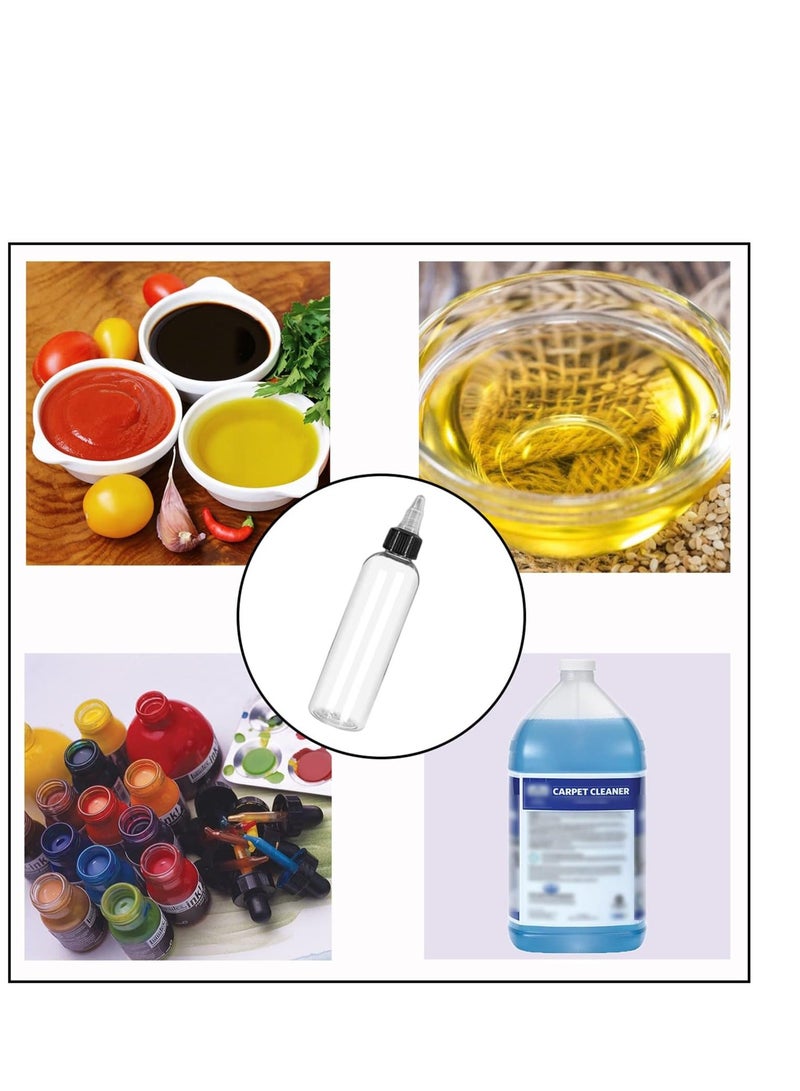 32PCS 4oz Plastic Squeeze Bottles Clear Dispensing Bottles with Twist Top Cap Twist Top Squeeze Bottles Empty Squeeze Bottles for Crafts Kitchen Household - Image 3