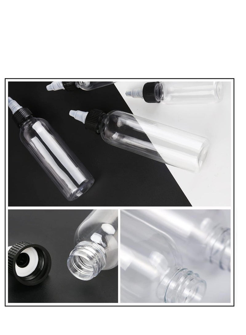 32PCS 4oz Plastic Squeeze Bottles Clear Dispensing Bottles with Twist Top Cap Twist Top Squeeze Bottles Empty Squeeze Bottles for Crafts Kitchen Household - Image 4