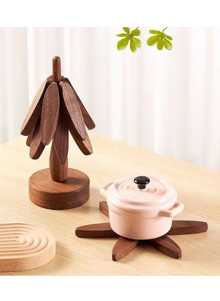 Kitchen Coasters Set – Wooden & Heatproof for Hot Pots – Arabic Style Home Decor  - Image 2