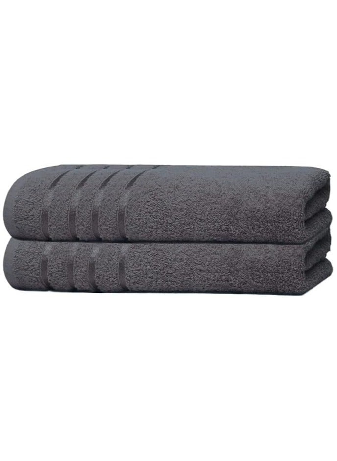 DXB GADGETS Pack of 2 Premium Towels 85 x 145 cm 500 GSM 100% Cotton Ultra Absorbent  - Image 1
