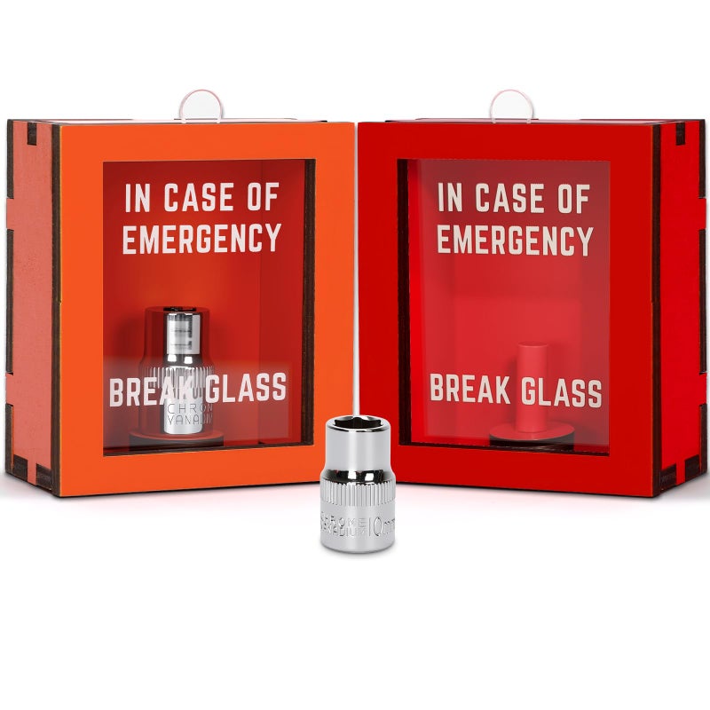 JULEASEL In Case of Emergency 10mm Socket 2 Pack 10mm Emergency Socket Kits Car Guy Gift Garage Wall Art Workshop Decor Workshop Dcor Socket Organizer White Elephant Gifts Exchange - Image 2