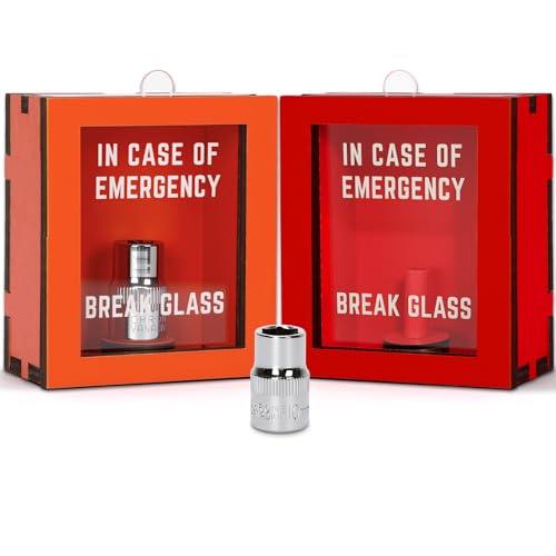 JULEASEL In Case of Emergency 10mm Socket 2 Pack 10mm Emergency Socket Kits Car Guy Gift Garage Wall Art Workshop Decor Workshop Dcor Socket Organizer White Elephant Gifts Exchange - Image 1