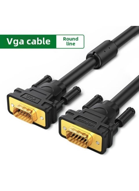 Lvlian VGA Cable Computer Monitor Cable VGA Video Data Cable Computer Wire Computer Case-Color:Round Line-male To Male-Line Length:5m