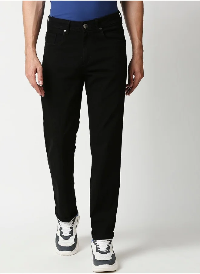 HIGH STAR Men Black Solid Relaxed Fit Jeans
