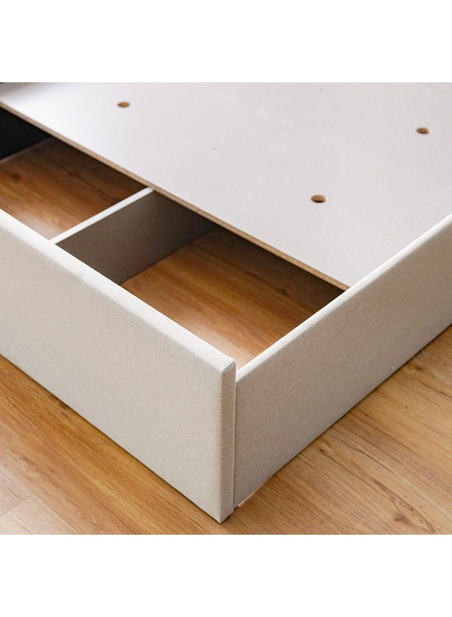 Supreme Benz 120X200 Upholstered Bed Kids Bed | Modern Design Wooden Kids Single Bed Frame Furniture | Comfortable Bed (Mattress Not Included) L215.5xW142xH111cm-Beige - Image 5