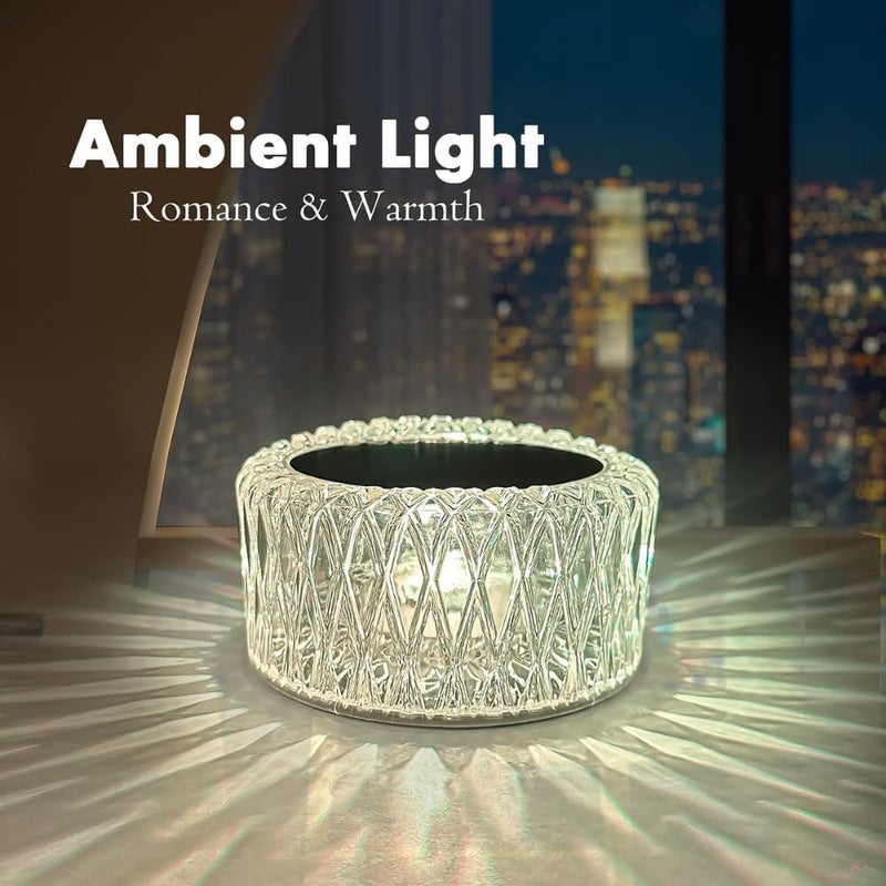 Drumstone Drumstone Exclusively Year Warranty Crystal LED Table Lamp 3Levels Brightness Desk Lamp 3 Color Touch Control Rechargeable Lamp Night Light Bedside LampDining Room Lamp - Image 2