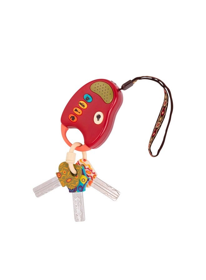 B. Toys B. toys - Toy Car Keys & Cellphone - 2Pc Sensory Bundle - Developmental Toy for Babies, Toddlers - Red Keys & Green Play Phone - 10 Months + - FunKeys + Hellophone Set  - Image 4