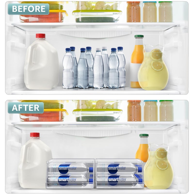Sorbus Water Bottle Organizer for Fridge with Lid â€“ Holds 9 Bottles â€“ Stackable Drink Organizer for Refrigerator, Pantry, or Countertop â€“ Clear BPA-Free Plastic Bottle Storage Holder - Image 5
