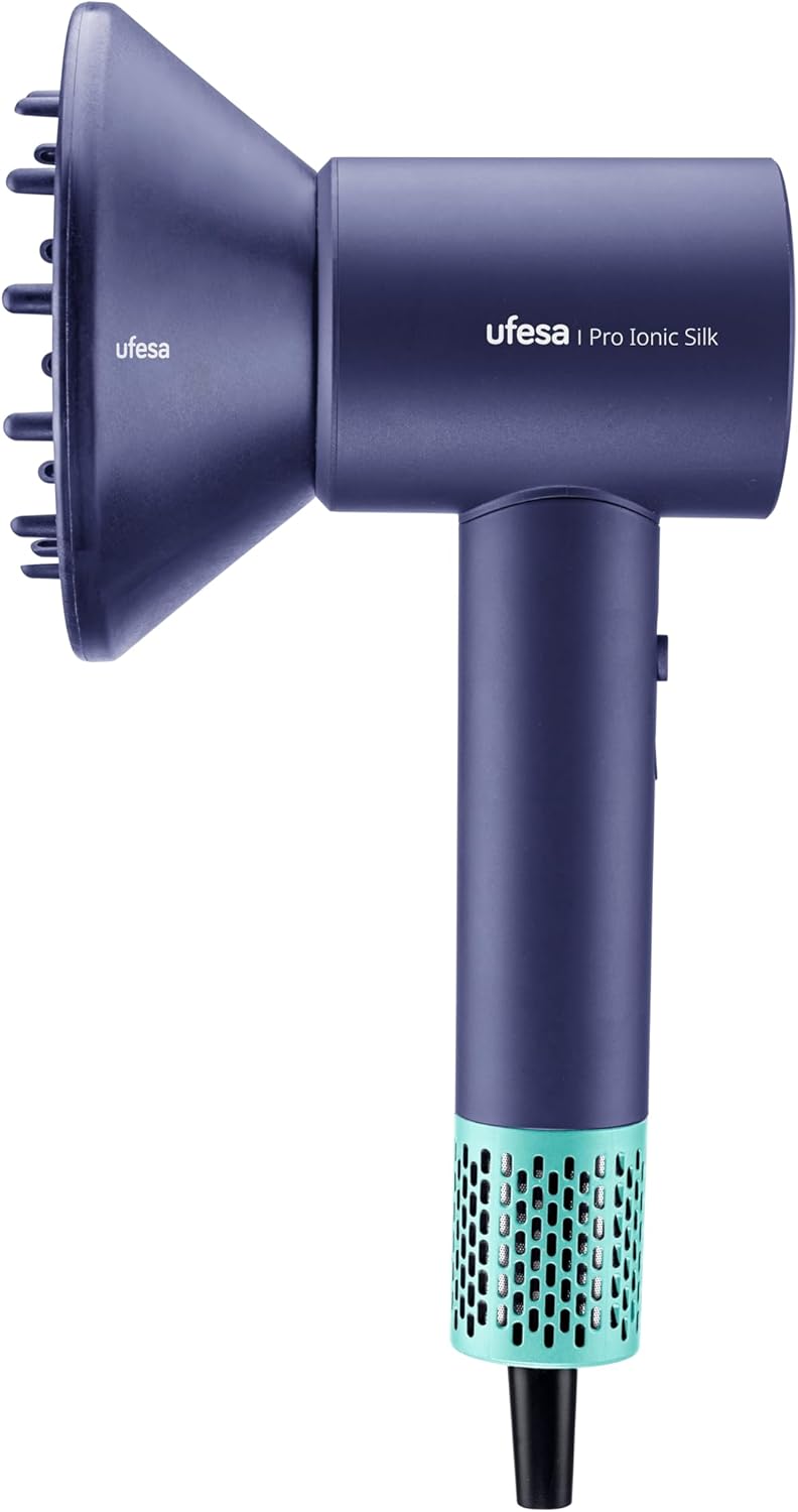 Ufesa Pro Ionic Silk Hair Dryer, 110,000RPM, Ultra Quiet Professional Hair Dryer, Intelligent Temperature Control, Negative Ions, Lint-Free, Magnetic Accessories - Image 2