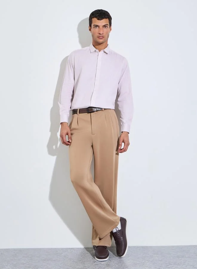 ستايلي Pink Checked Long Sleeves Regular Fit Shirt
