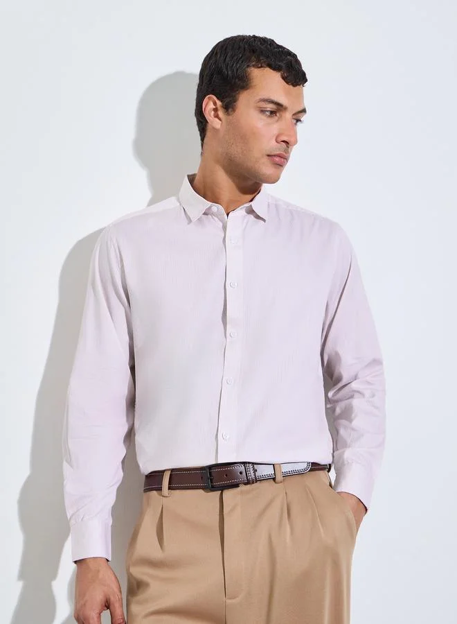 ستايلي Pink Checked Long Sleeves Regular Fit Shirt