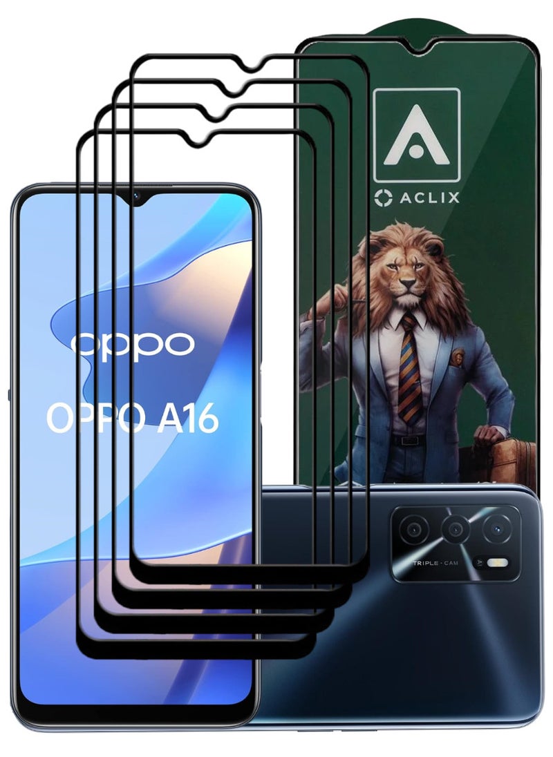 ACLIX 4 Pieces Antistatic ESD Dustproof Premium Quality High Definition Tempered Glass Screen Protector Designed For Oppo A16 - Image 1