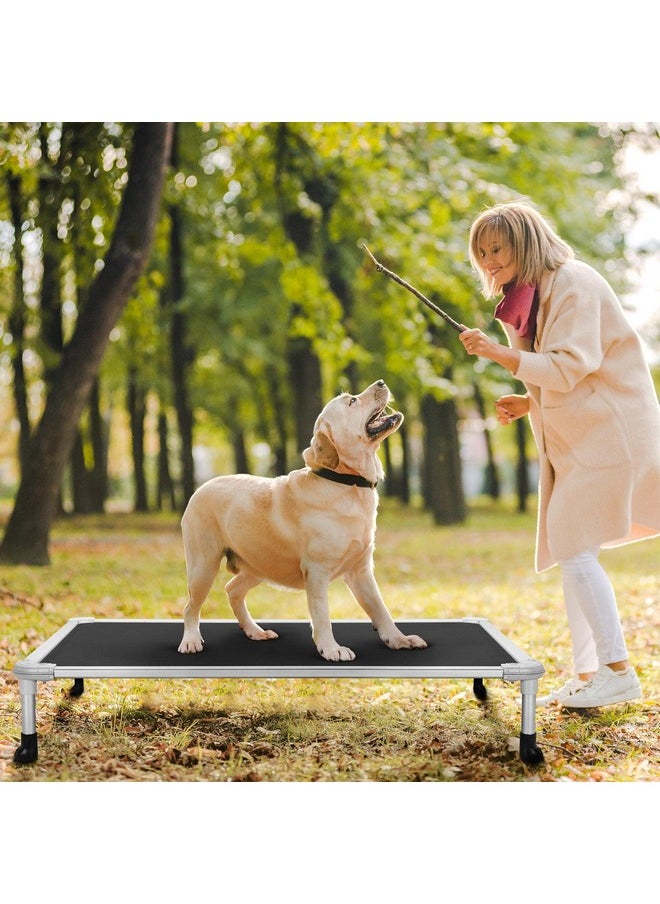 Chew Proof Elevated Dog Bed  Cooling Raised Pet Cot  Silver Aluminum Frame And Durable Textilene Mesh Fabric, Unique Designed NoSlip Feet For Indoor Or Outdoor Use, Black, Large, Cwc2003 - pzsku/ZBAFEEA77BEEF3A6162F8Z/45/_/1726218837/a99a37f5-3835-439d-a8ae-c18a13307fa1