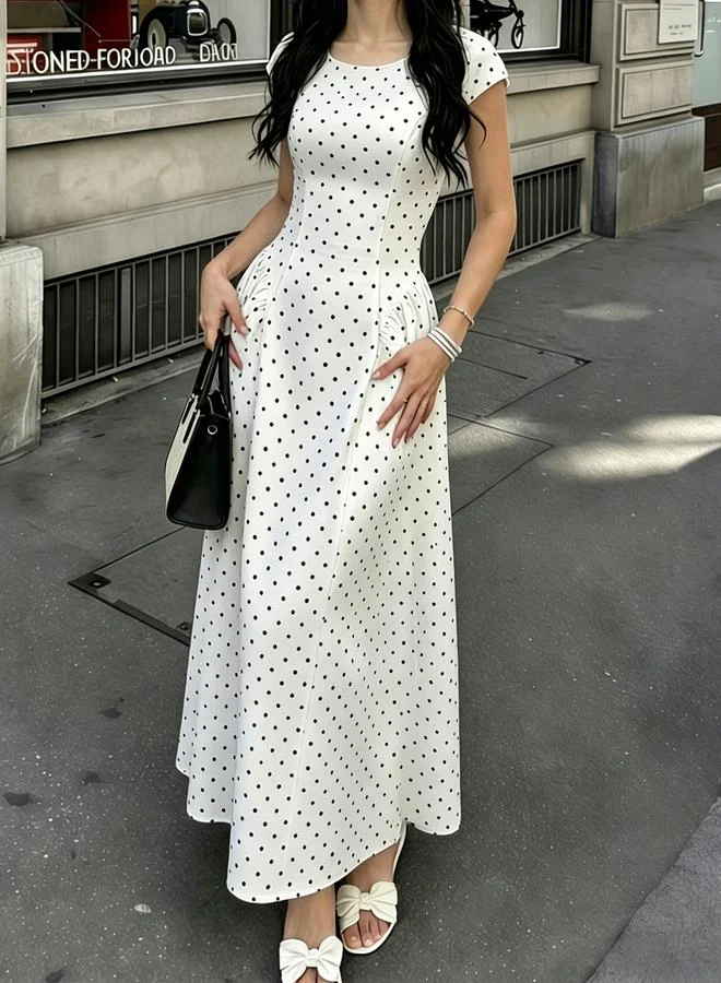 تايك تو Ladies' Polka Dot Printed Dress