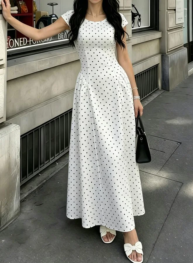 تايك تو Ladies' Polka Dot Printed Dress