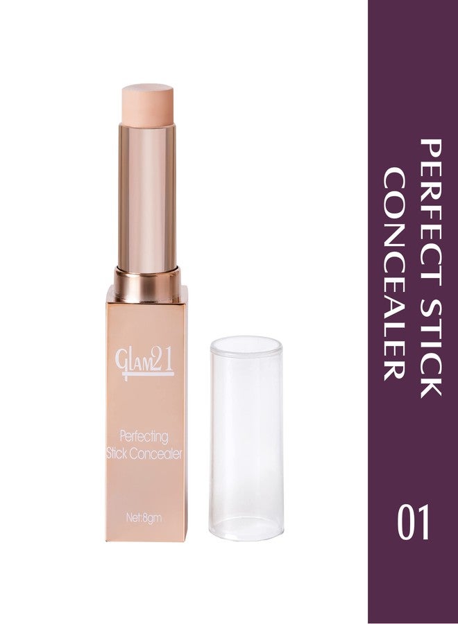 Glam 21 Perfecting Stick Concealer | Enriched with Vitamin E | Contouring & Highlighting | Lightweight Make-up | Natural Matte Finish-8gm -01 - Image 2