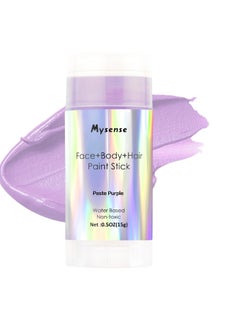Mysense Mysense Pastel Purple Face Body Hair Paint Stick,Water Based Washable Temporary Hair Color,Non-toxic Cream Body Paint for Adults and Children Halloween Costume Ursula Cosplay Makeup,0.5oz  - Image 1