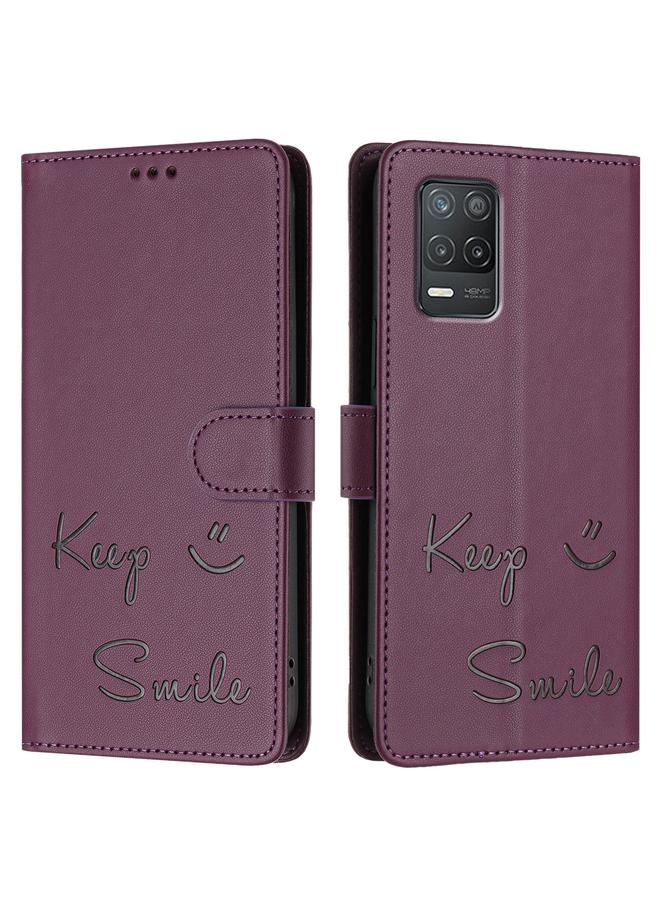 S-TOP Case For Realme V13 5G / Q3 5G / Q3i 5G Smile Embossing RFID Leather Phone Case - Image 3