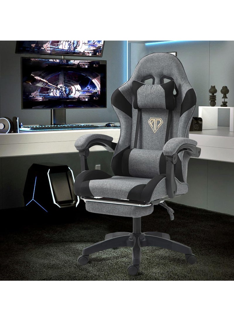 OHAHO Gaming Chair Computer Chair, Ergonomic High Back Fabric Gaming Chair, Tilt and Height Adjustable Computer Chair with Neck and Massaging Lumbar Support for Office or Gaming  - Image 2