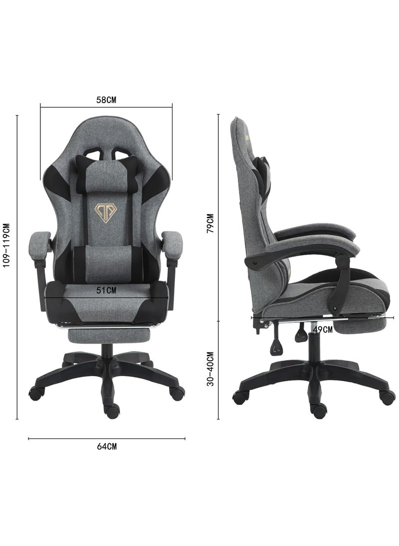 OHAHO Gaming Chair Computer Chair, Ergonomic High Back Fabric Gaming Chair, Tilt and Height Adjustable Computer Chair with Neck and Massaging Lumbar Support for Office or Gaming  - Image 3