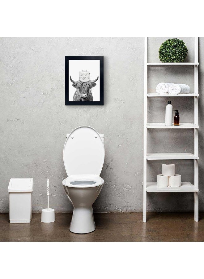 YongArt Black Framed Bathroom Decor - Funny Highland Cow Wall Art in Bathtub - Image 5