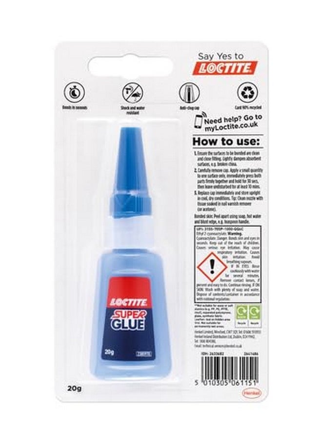 Loctite Loctite Super Glue, All Purpose Liquid Adhesive for Repairs, Super Strong Clear Glue for Various Materials, Superglue for Precise Repairs, bonds In seconds, DIY, water & shock resistant, 20g  - Image 4