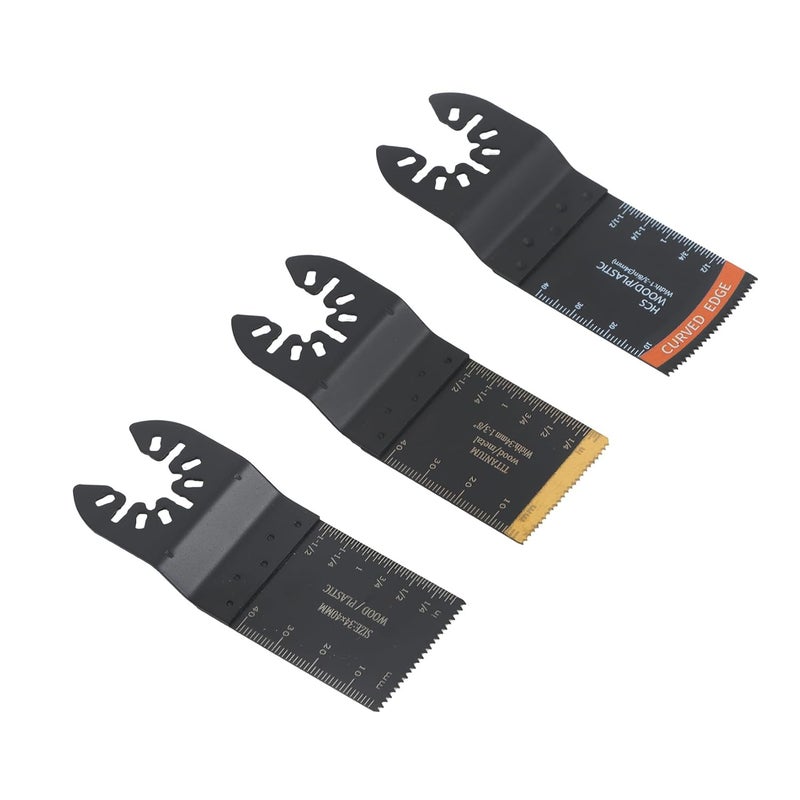 64 قطعة مجموعة شفرات أداة تذبذبية مطلية بالتيتانيوم للخشب والمعادن والبلاستيك للقطع السريع - Image 3